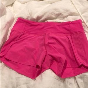 Pink lulu lemon speed shorts